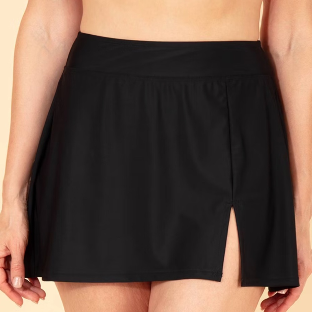 Lands' End‎ Women's UPF Full Coverage Smoothing Swim Skirt - Black